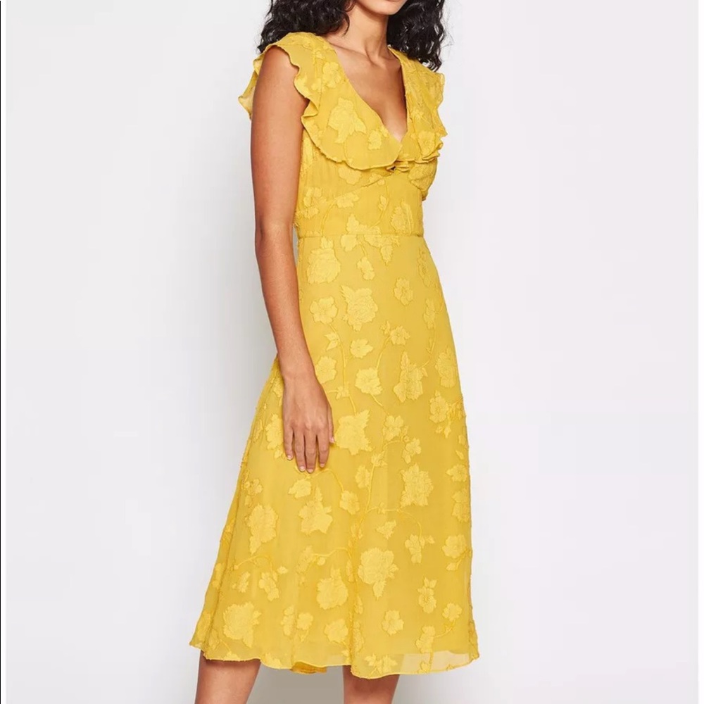 Joie yellow jacquard midi